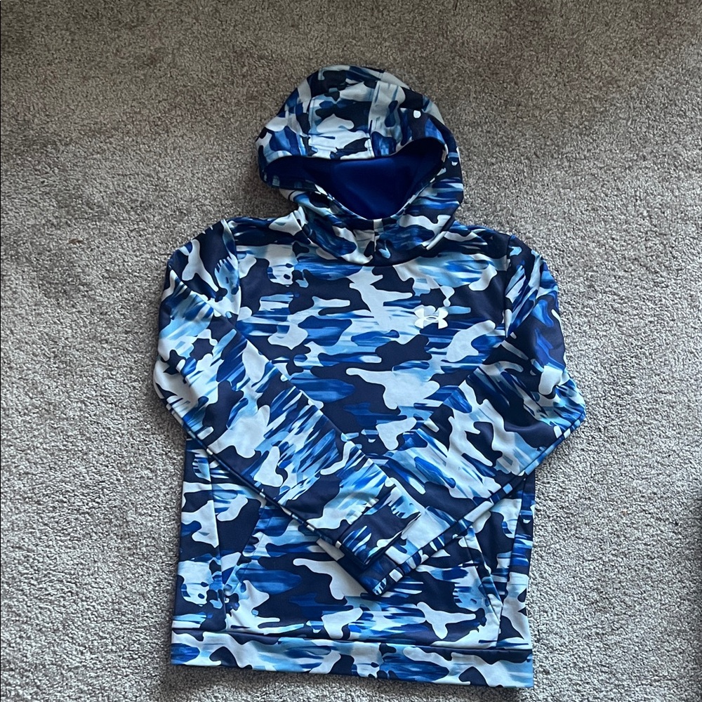 Under Armour Blue and White camouflage hoodie